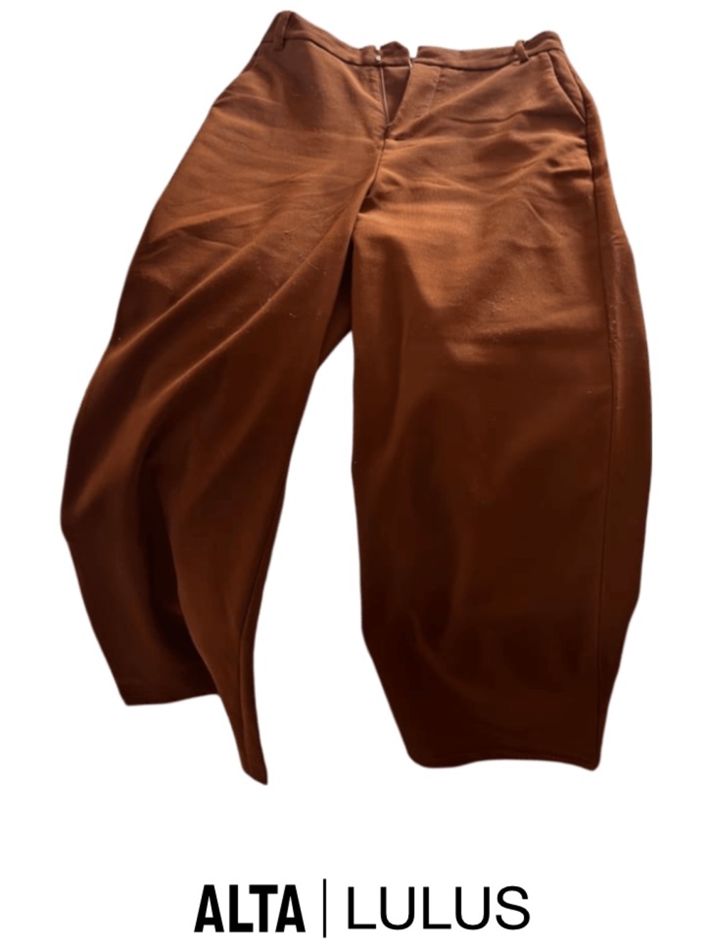 Lulu's Rust Brown Wide-Leg Trousers